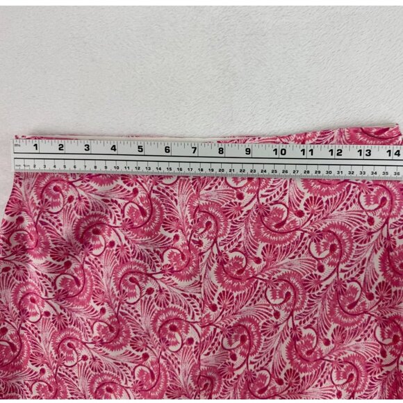 J. Crew Silky Flare Slip Skirt Pink Dandelion Swirl Sz S Trumpet‎ Midi Coquette - Picture 14 of 16